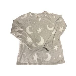 SO Gray Women’s  Pajama Top with Stars and Moons